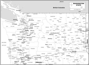 Washington State Map Black And White - Elmira Mellicent